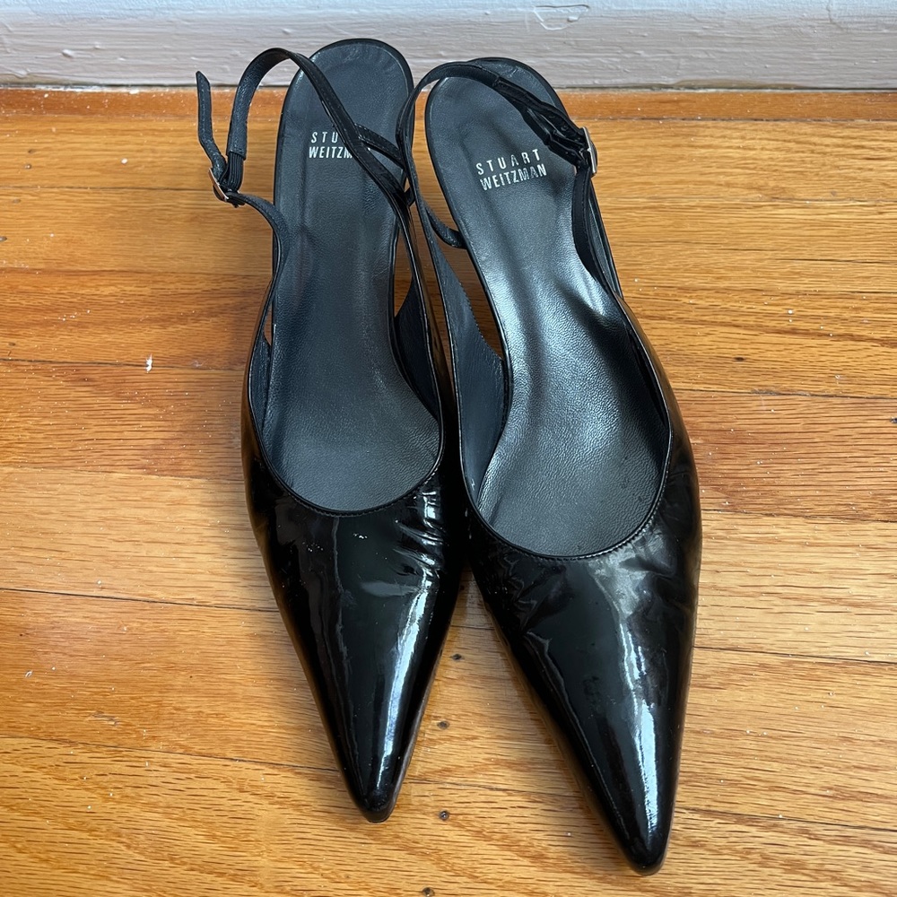 Stuart Weitzman Slingback Kitten Heels